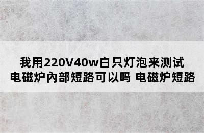 我用220V40w白只灯泡来测试电磁炉內部短路可以吗 电磁炉短路